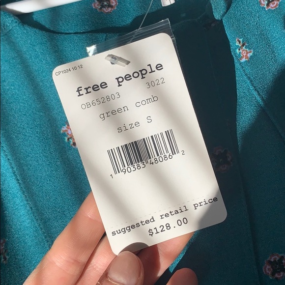 NWT Free People Teal/ Green long sleeve romper !! - Picture 2 of 3